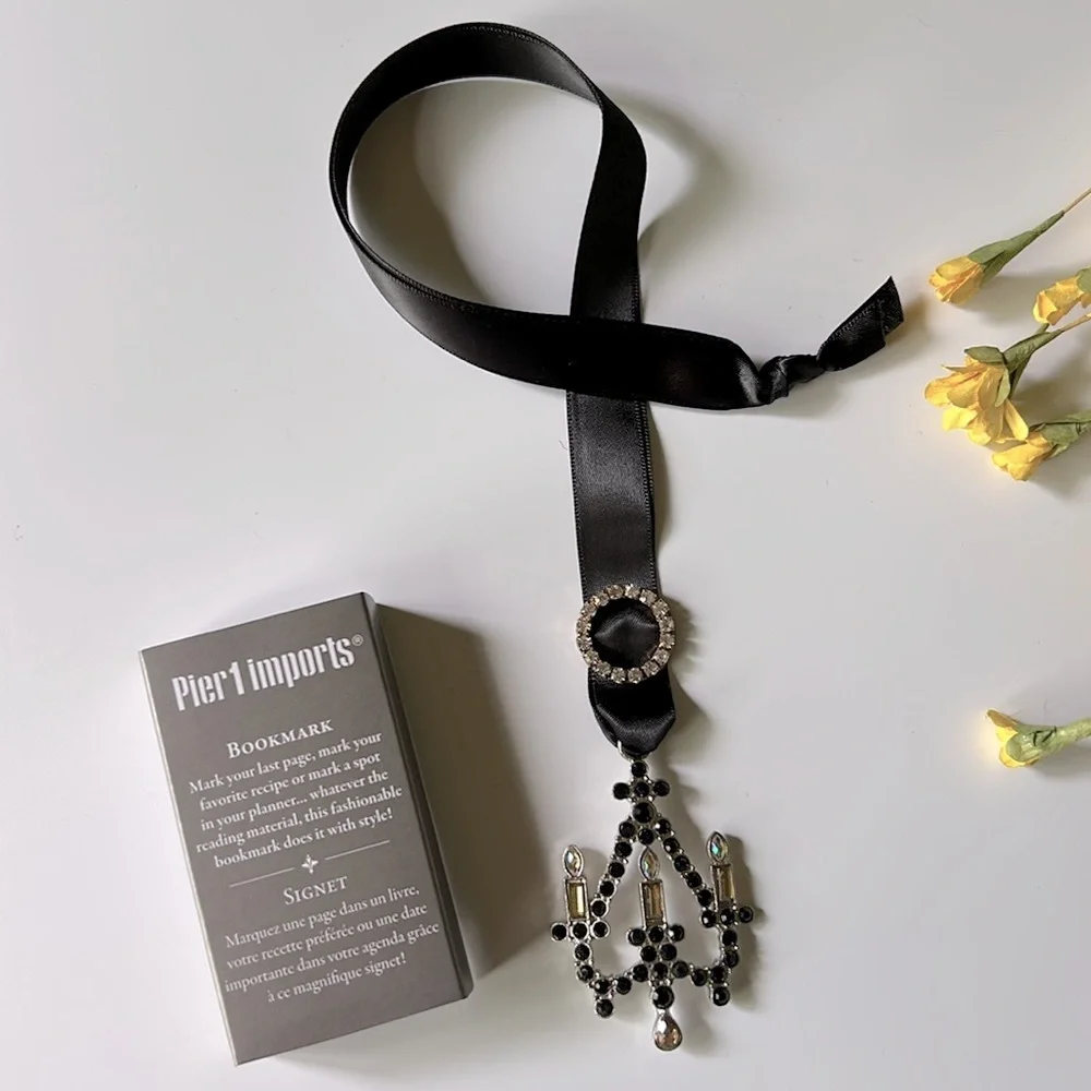 Pier 1 Chandelier Ribbon Bookmark Black